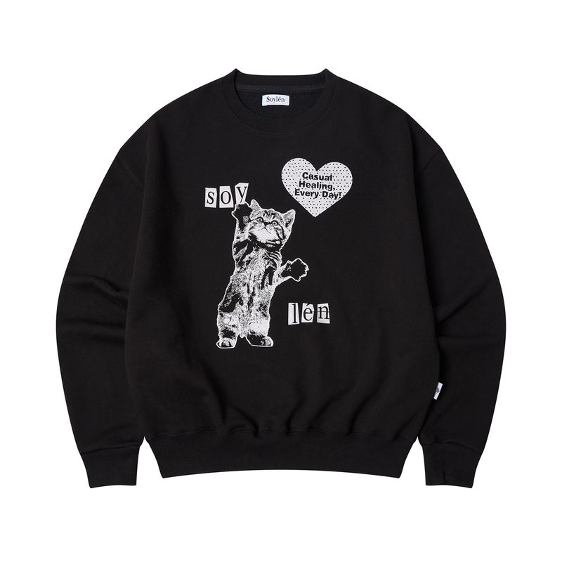 Soylen（ソイレン）の「ハートキャットスウェットシャツ(BLACK)（トップス）」