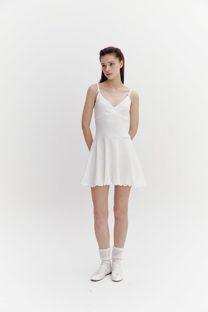 Wave Flare Dress Ivory