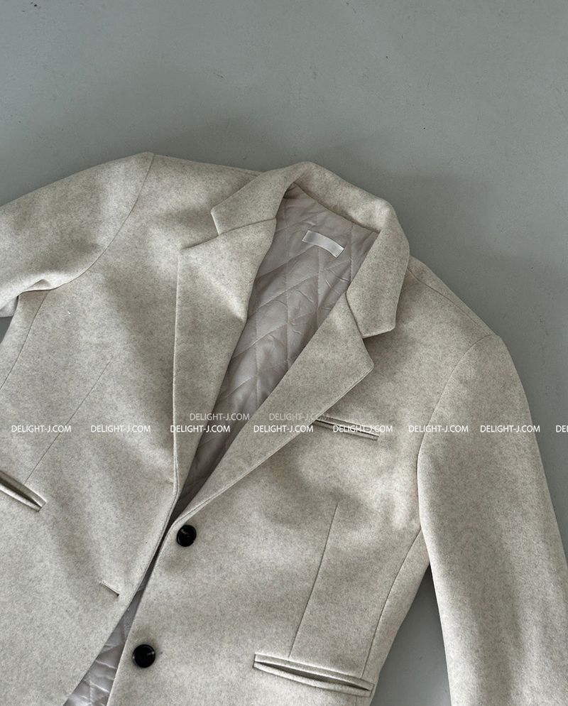 Boxy Oversized Fit Quilted Wool Jacket