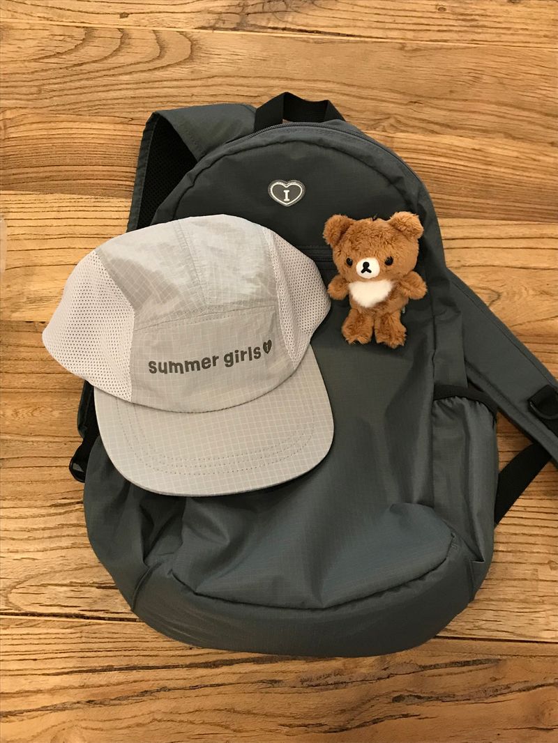 Summer girls nylon camp cap - Gray