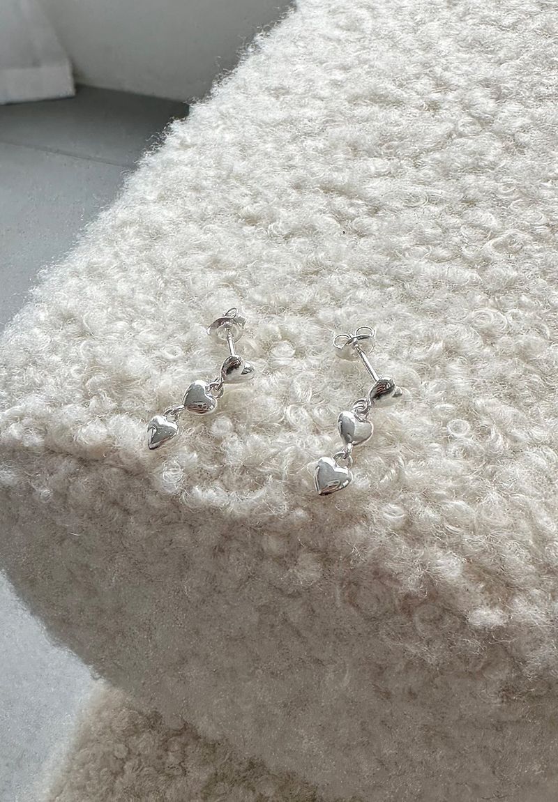 tiny heart drop earring