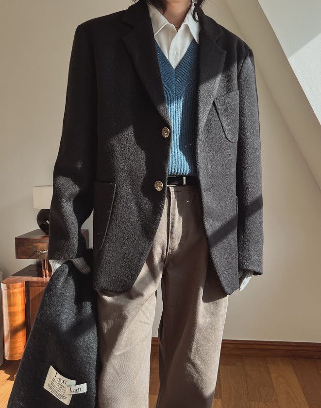 Crying medal over blazer