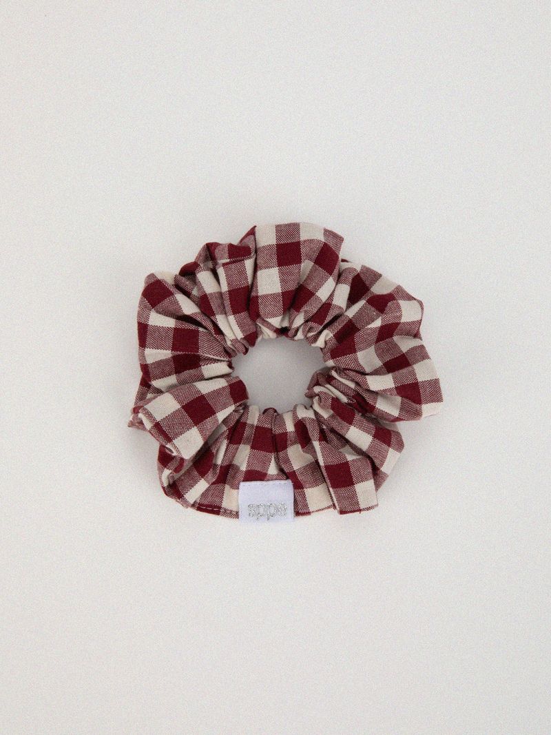 【MADE】Daily gingham check scurnch [RED, BLACK, PLUM]