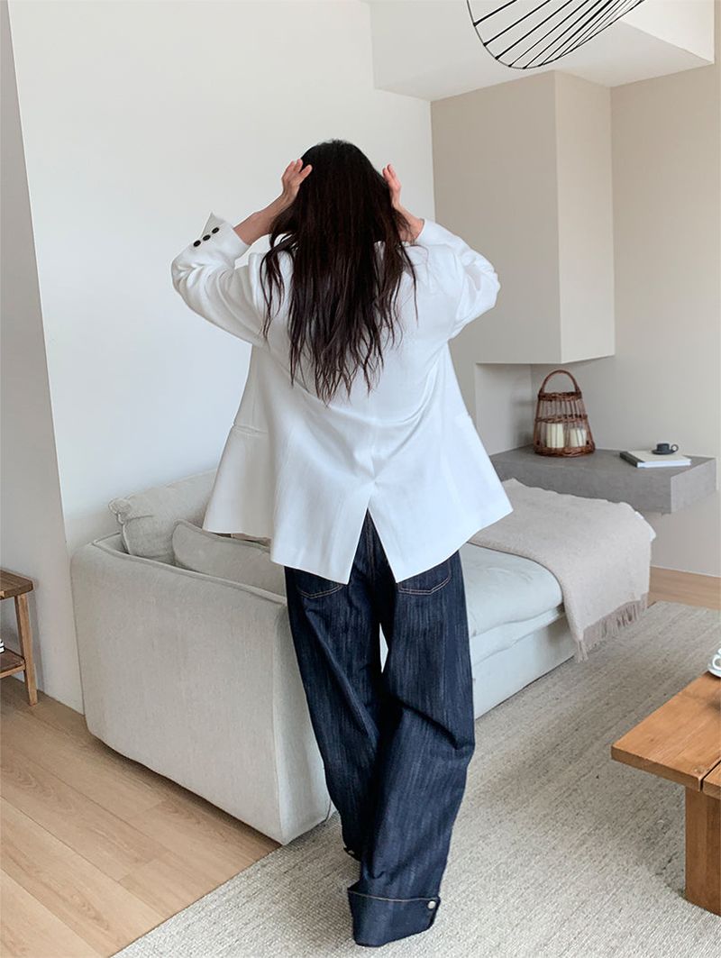 NON COLLAR LINEN JACKET (2C)