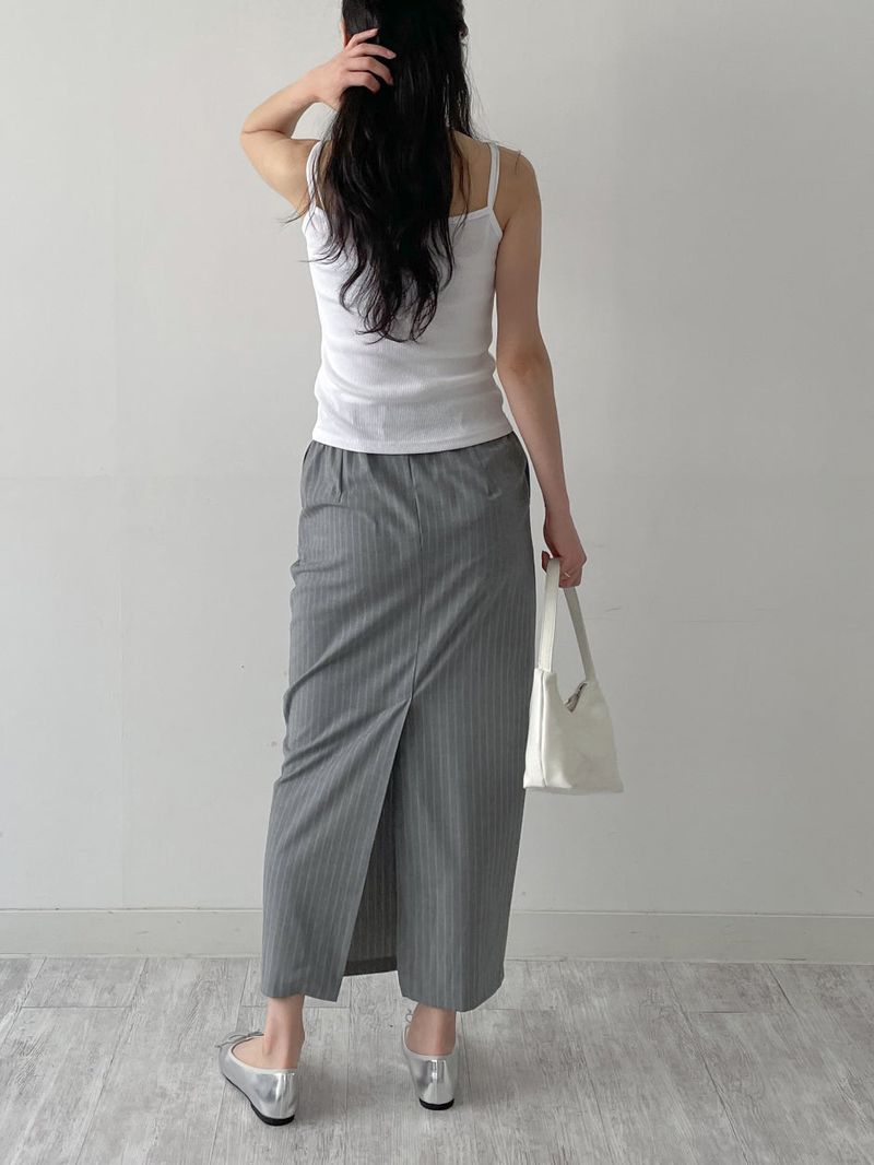 Boat Neck Square Ribbed Sleeveless