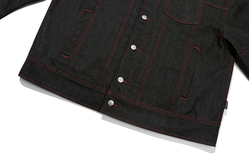 STITCH DENIM TRUCKER JACKET_BLACK