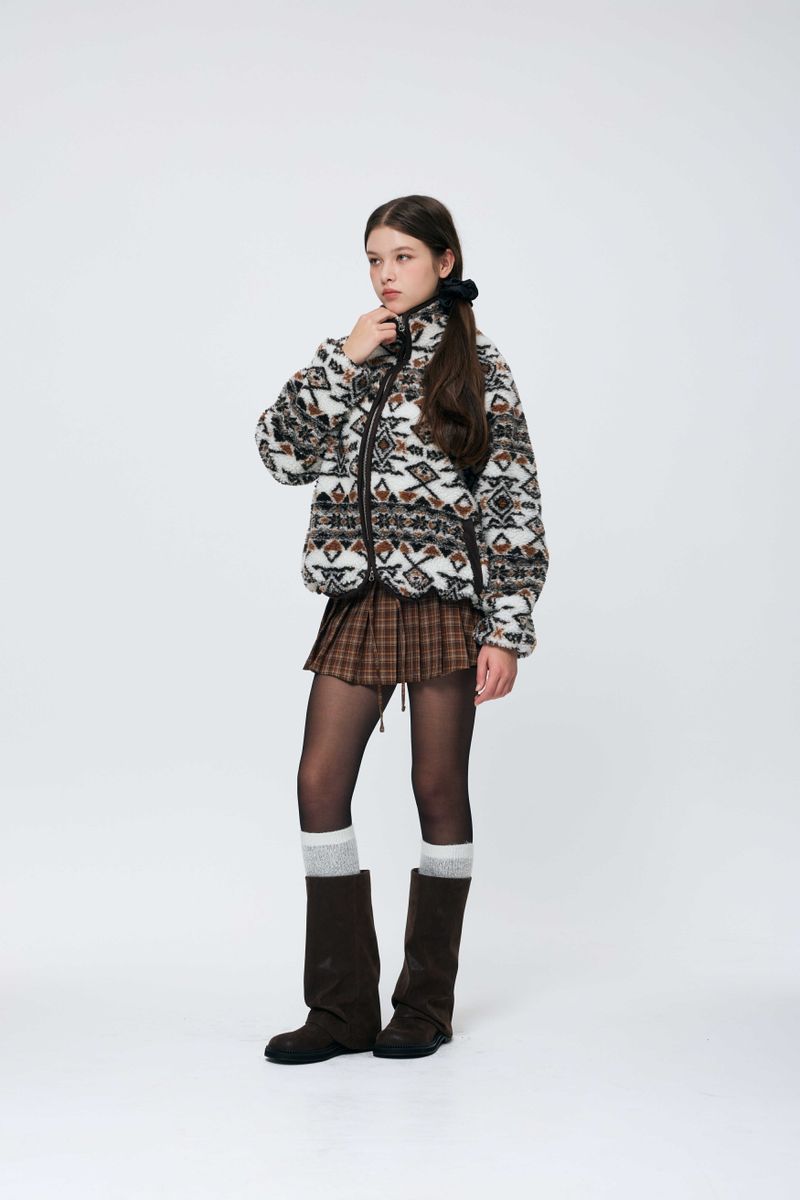 NORDEN FLEECE JACKET / BROWN