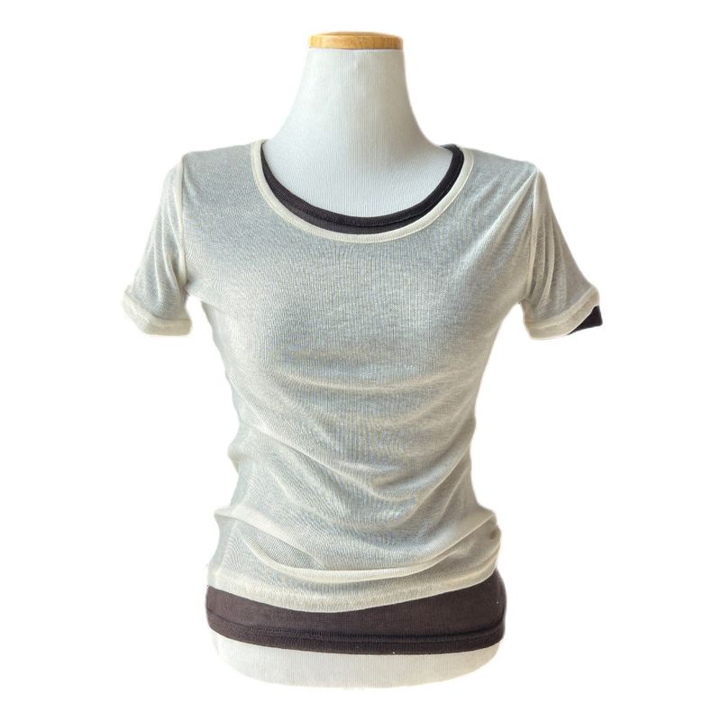 Melting Sheer Layered Half Sleeve Tee