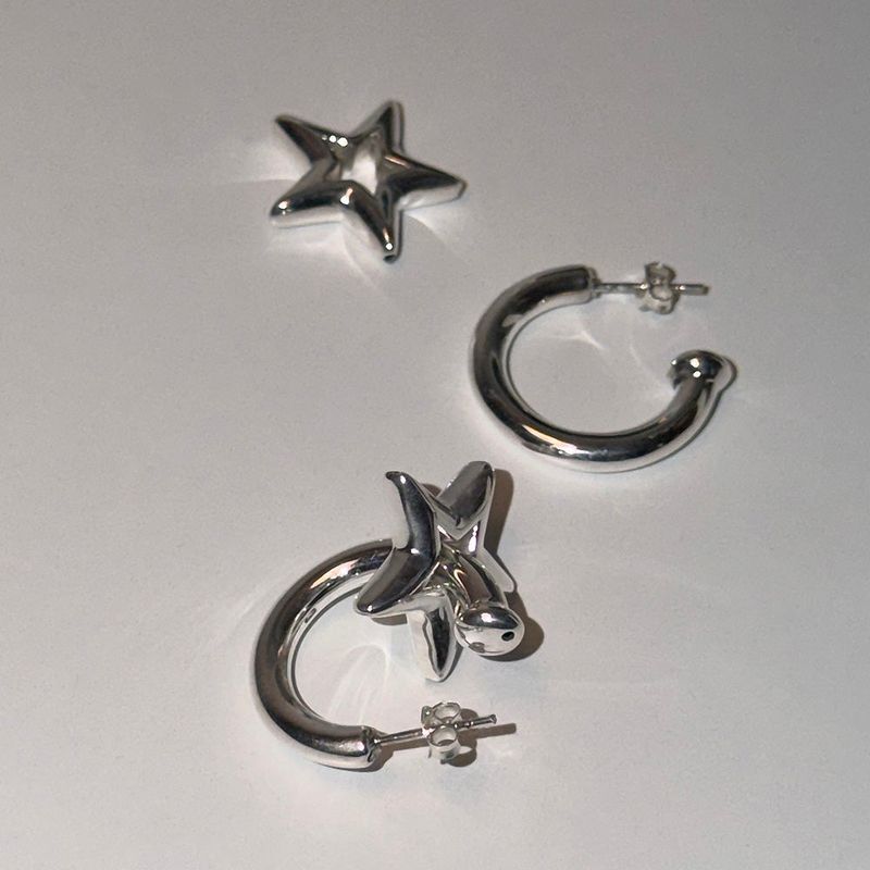 [925silver] 2 ウェイ スターピアス