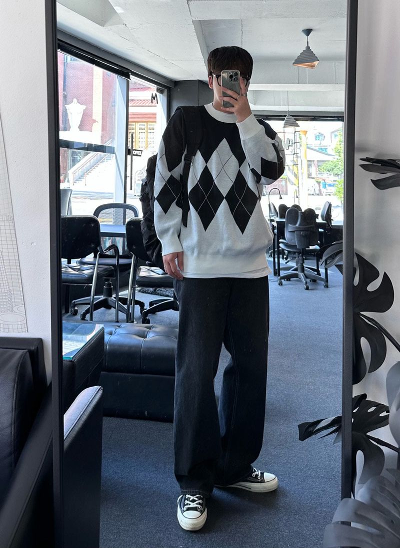 Never roil Overfit Argyle Knit
