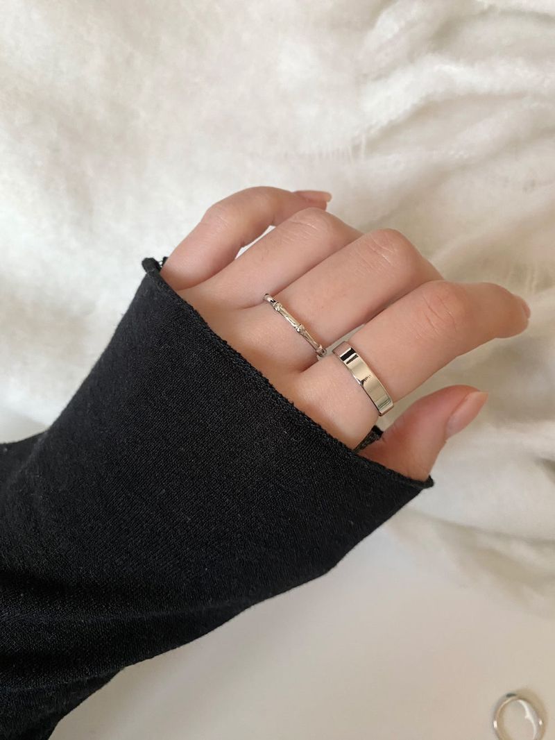 [4 set] bold prime heart layered ring set / 2 colors / volume line