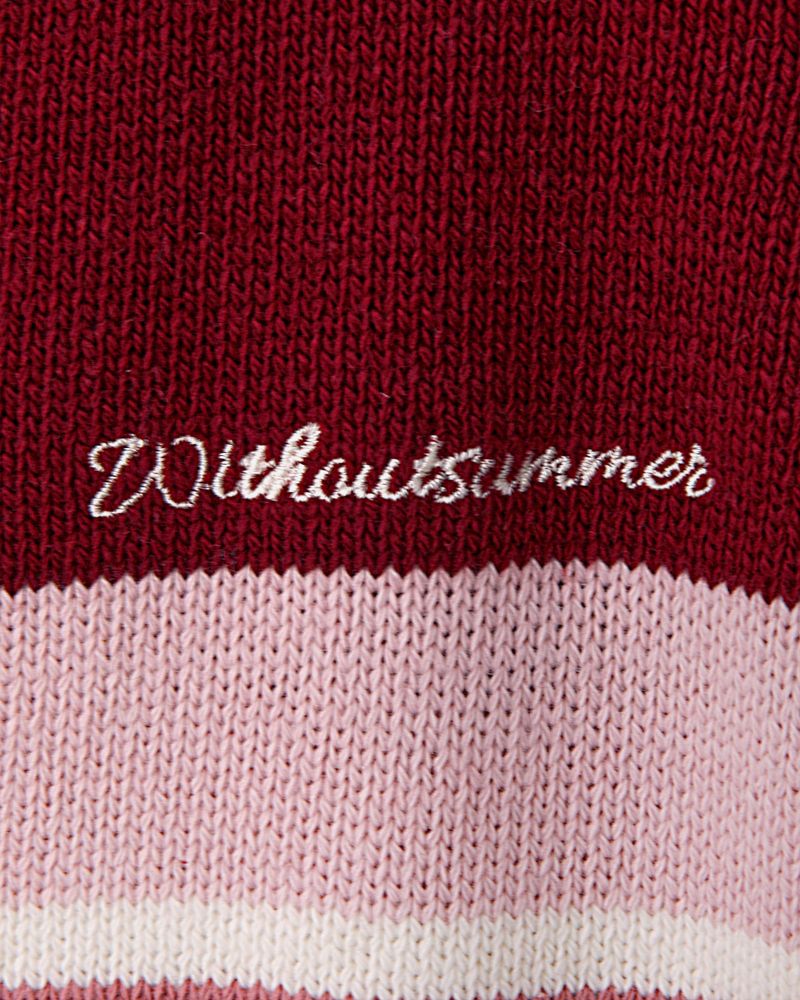 Take knit vest_wine