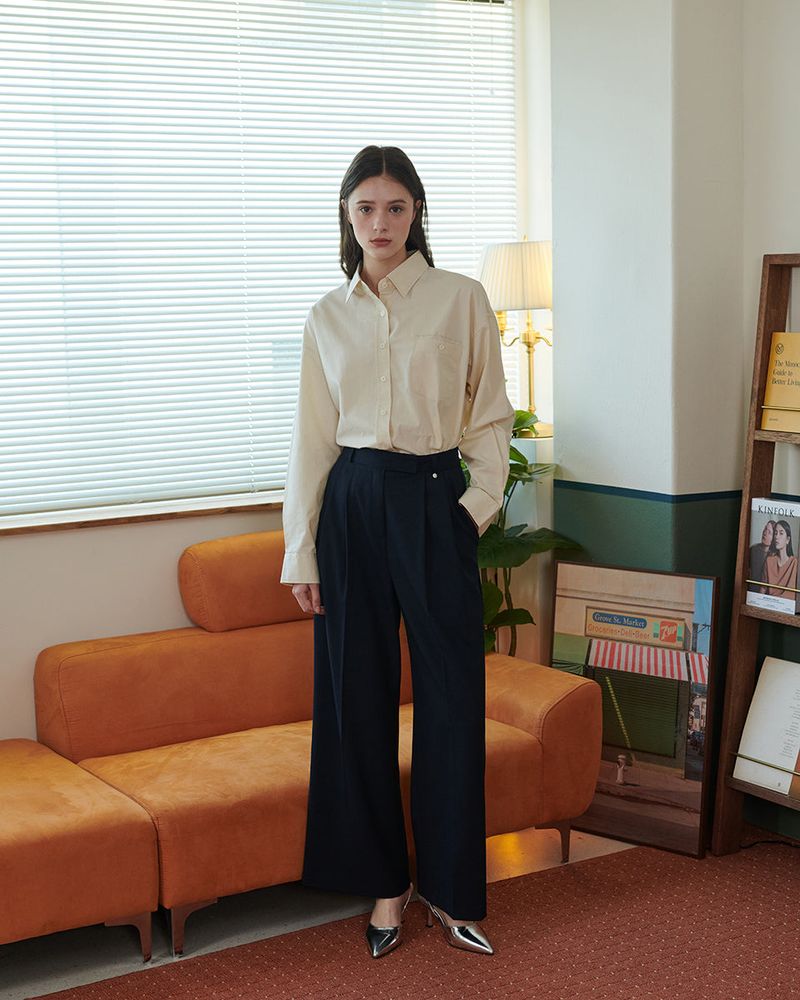 LOGO POPLIN SHIRT [IVORY]