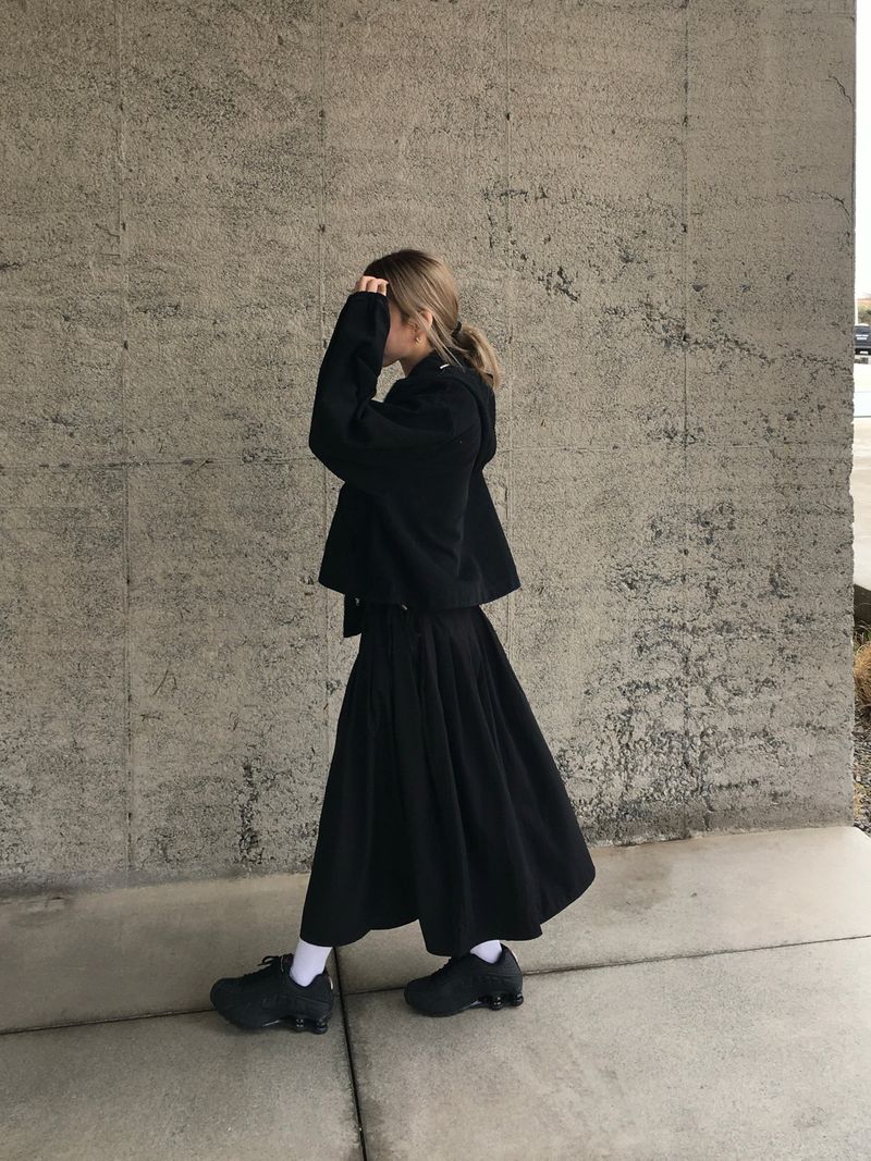Posyu Pintuck Pleated Long Skirt (2c)