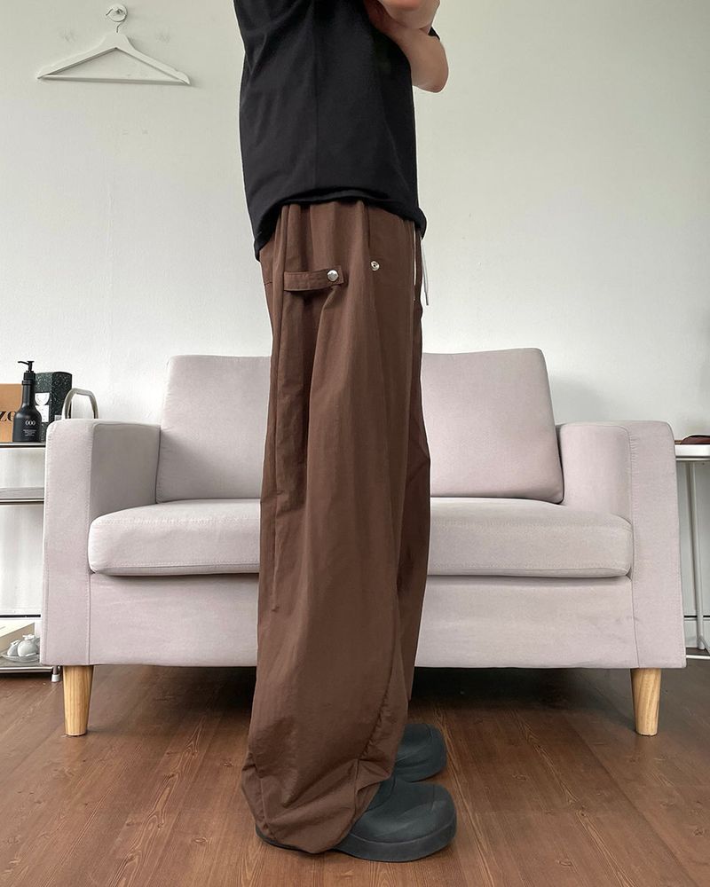 Side Snap Nylon Balloon Pants