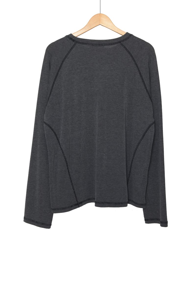 Ribbed Line Long Sleeve T