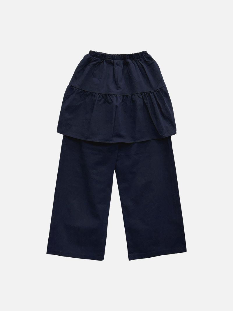 Pale Shirring Wide Skirt Pants (3c)