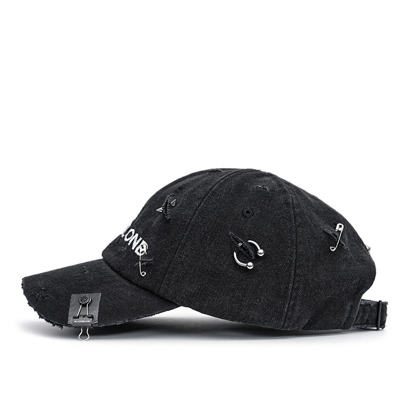 BBD Ripped Piercing Custom Denim Cap (Black)
