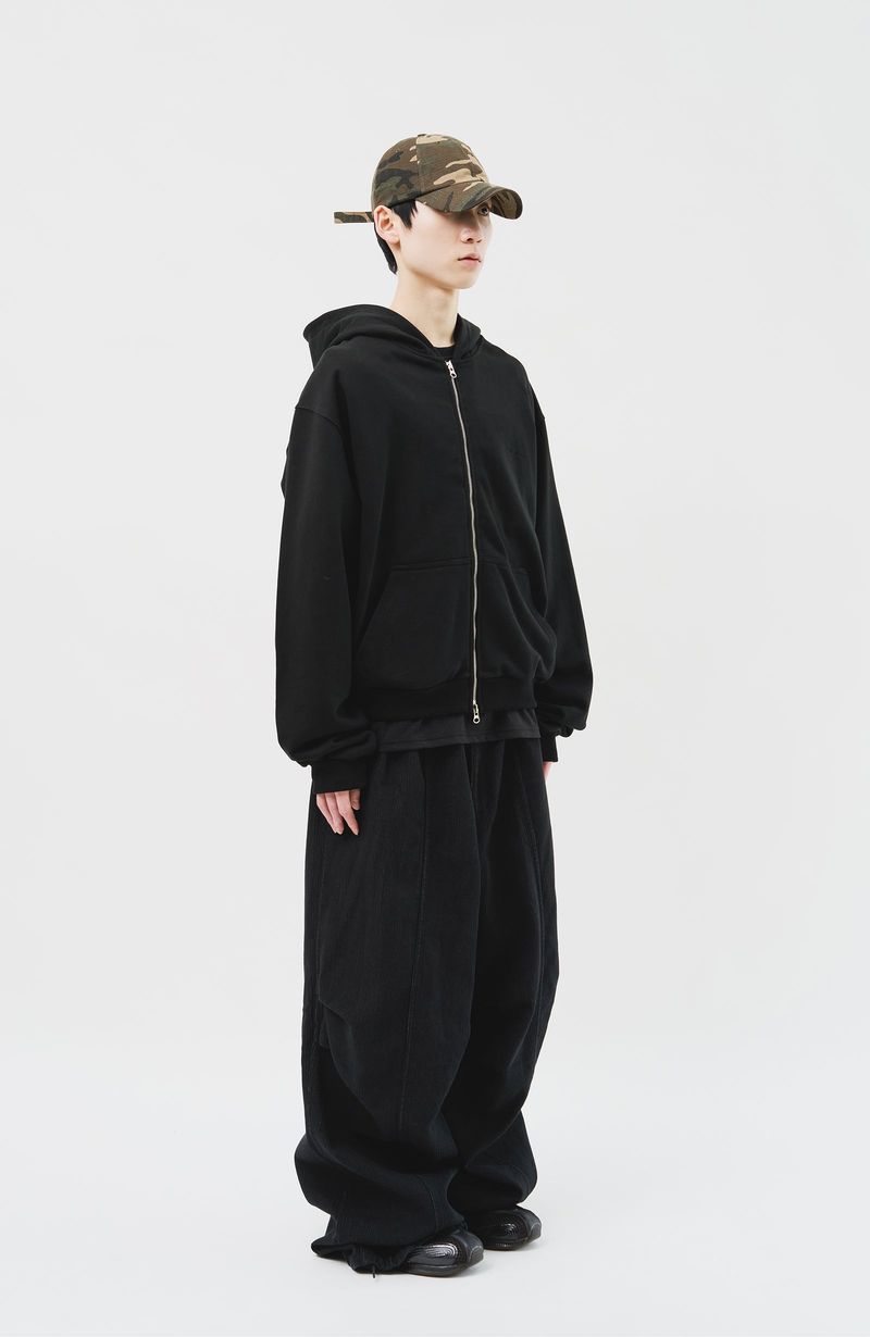 (MADE) neWave Short Zip Hoodie_Black