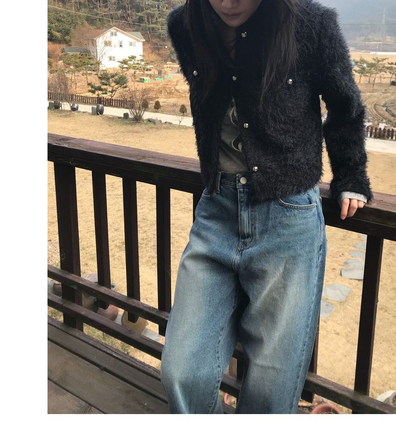 Furry round jacket