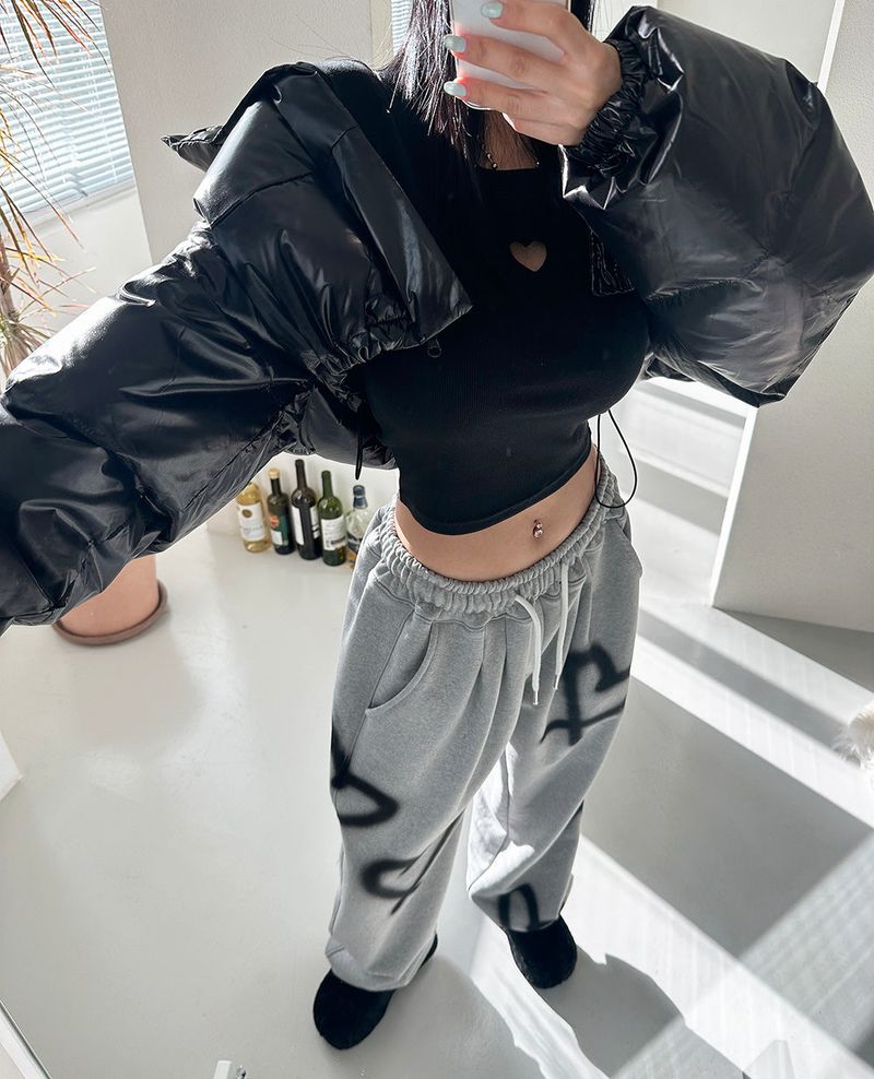 Crop cropped wellon short padded coat