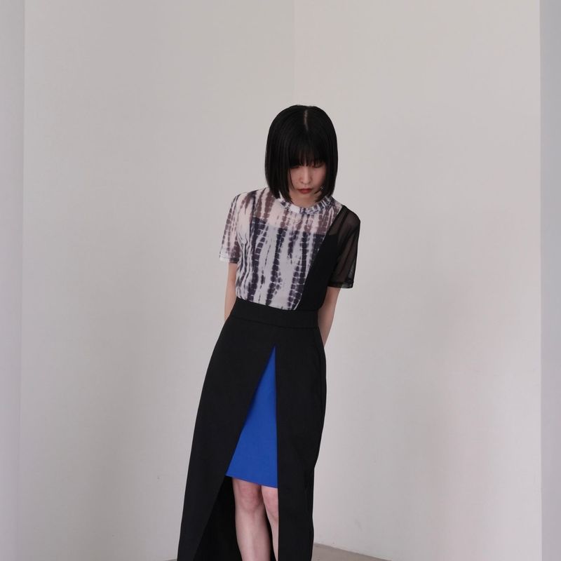 marble sheer switching tops