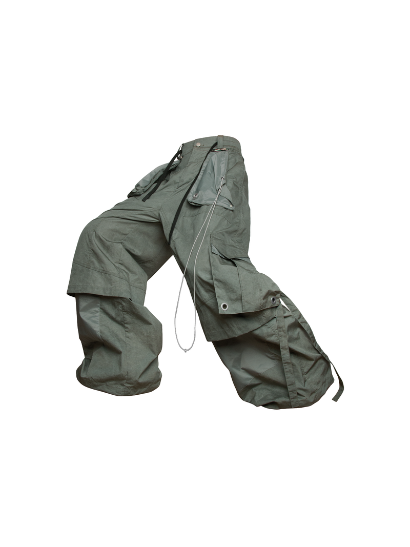 RELABEL（リレーベル）の「 RELABEL Spatial Relations (Quartet Continuation) Six-Pocket Hand-Grip Temperature-Regulating Creased Nylon Workwear Flounce Trousers（Pants）」