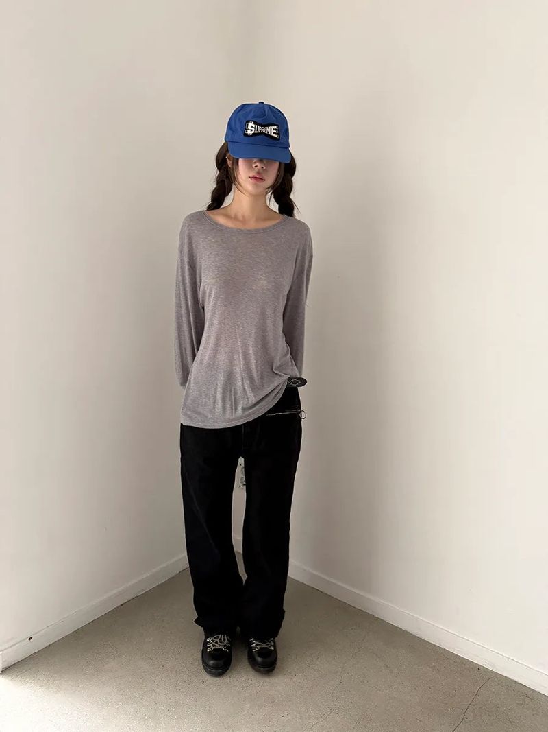 ring zip denim pants