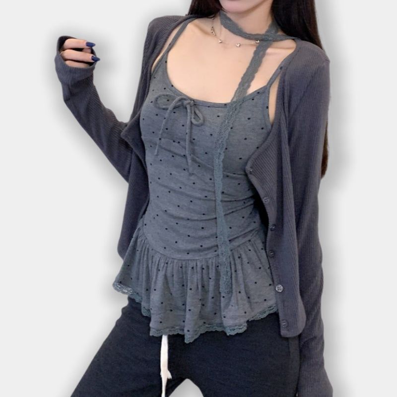 La mode MAQI(ラ モード マキ)の「Sweet Polka Dot Camisole(Tops)」