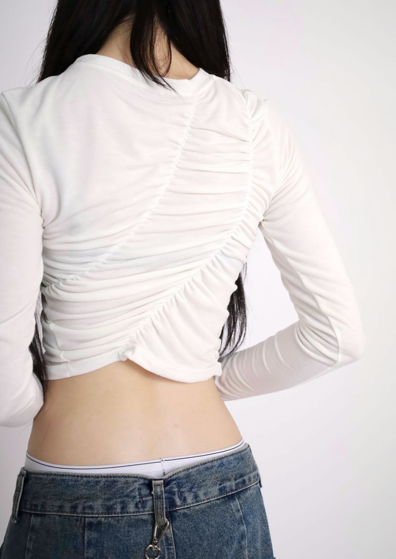 Shirred Asymmetrical T-Shirt