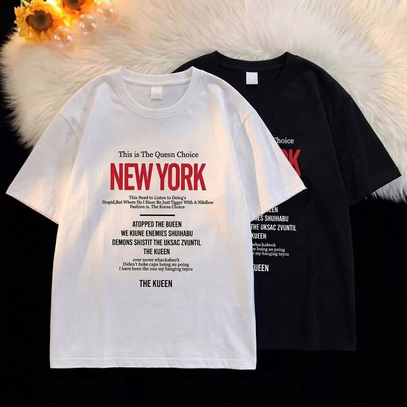 COZINESS（コジネス）の「D Red New York lettering short-sleeved T-shirt (2 colors)（Tops）」