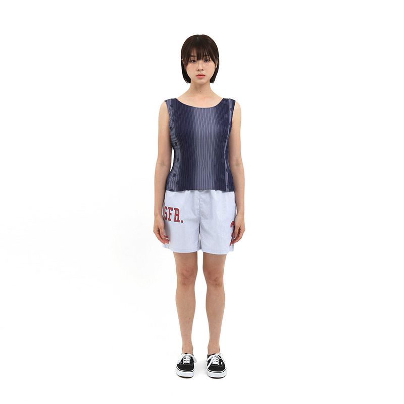 1/2 S CLEF DOT PLEATS SLEEVELESS (NAVY)