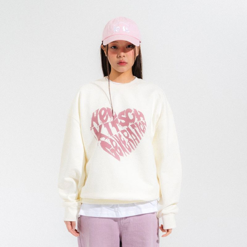 NEWKITSCH(ニューキッチジェネレーション)の「VINT HEART LOGO SWEATSHIRTS-IVORY(Tops)」