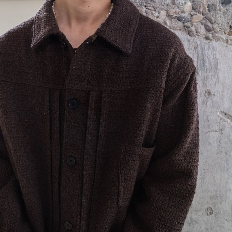 Weave trucker jacket / Brown