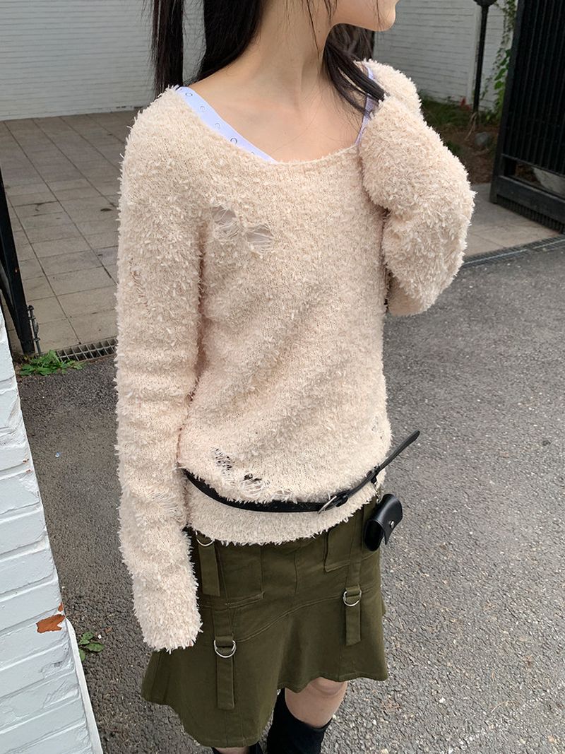 BOUCLE DAMAGE LOOSE KNIT (2C)