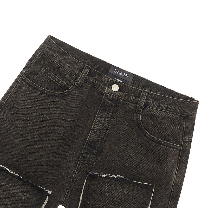 [DISNEY] Patchwork Denim Pants_Black