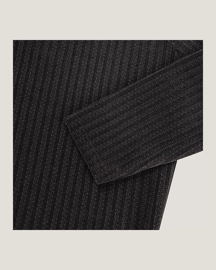 (M's) Velour Henley Neck Long Sleeve