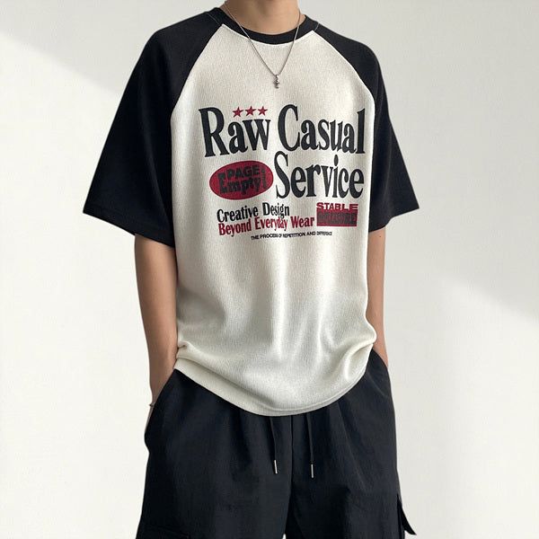 voarc（ボアク）の「Chaku Coloring Raglan Knit Short-Sleeved T-Shirt (4 colors)（Tops）」