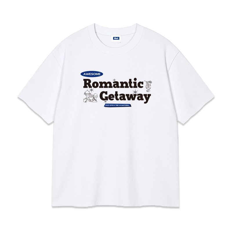 romantic getaway over fit t-shirt (4color)