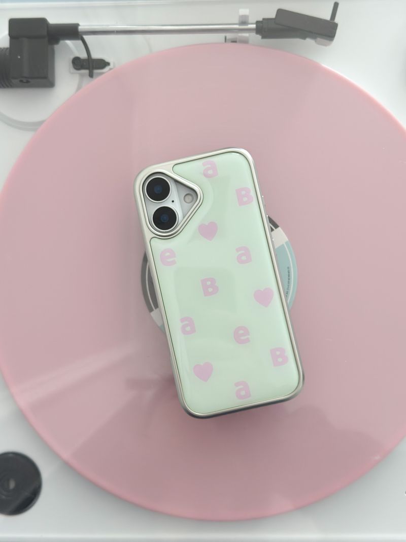 NEW LOGO Mint Pink Silver Epoxy Case