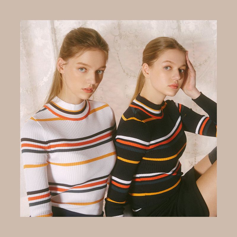 Rose Stem-Stripe Knit
