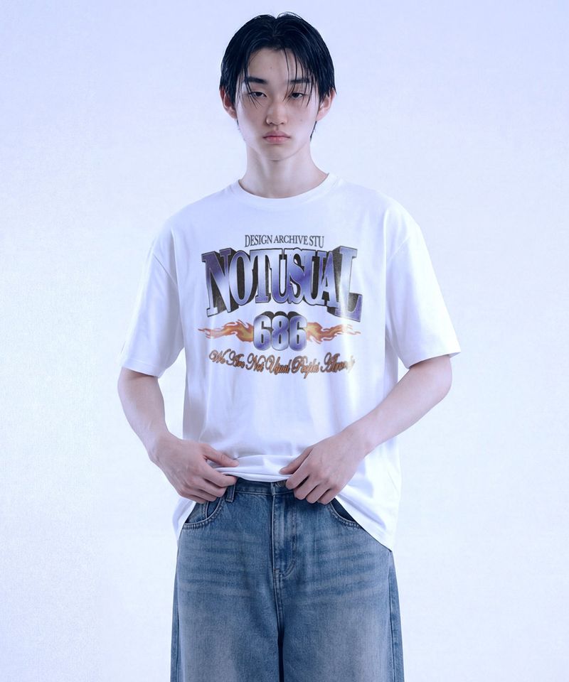 Fire Blue Over-fit T-Shirts - 4COLOR