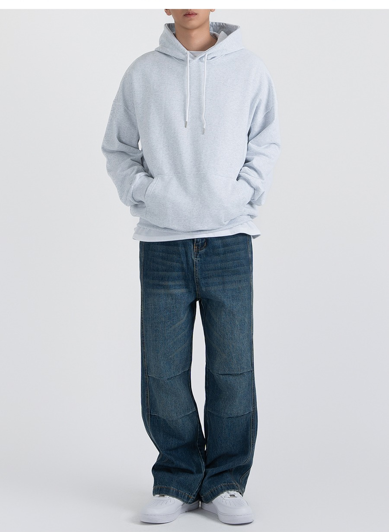 Authentic Relaxed Basic Hoodie White Melange