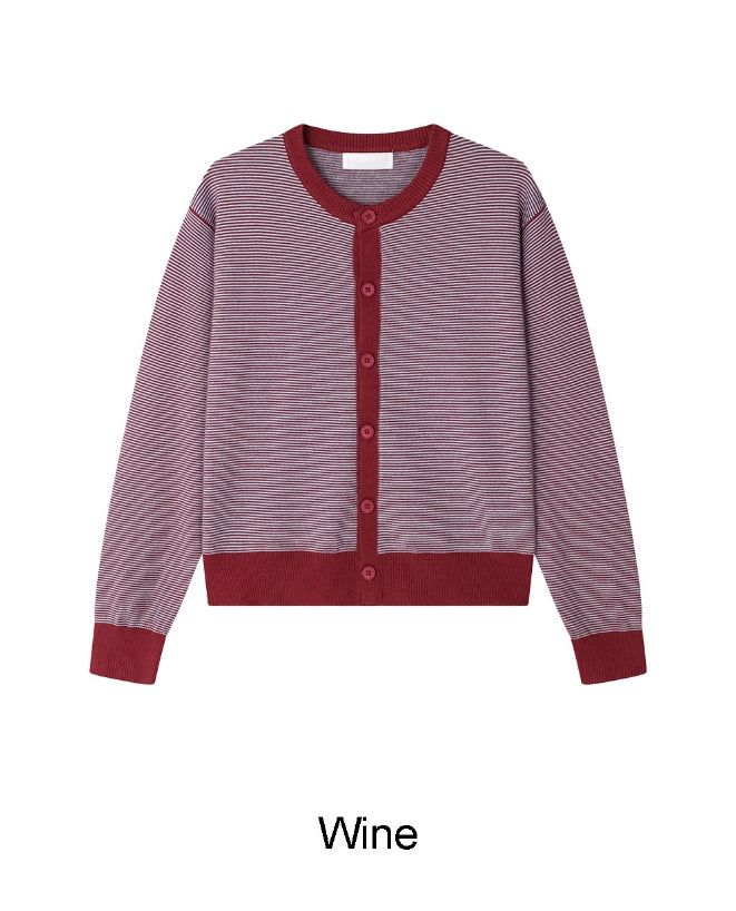 Pedin Striped Crop Cardigan