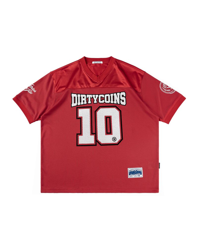 DirtyCoins(ダーティーコインズ)の「Logo Football Jersey - Red(Tops)」