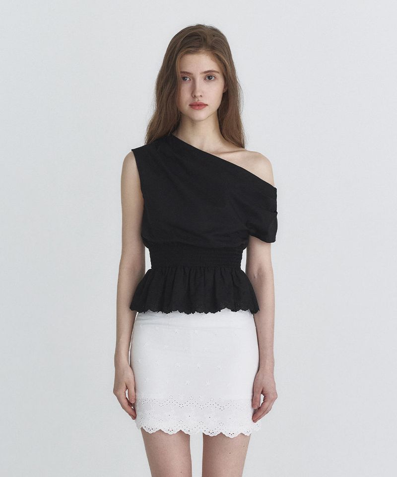 Not your rose（ノットユアローズ）の「Drape lace blouse (Black)（Tops）」