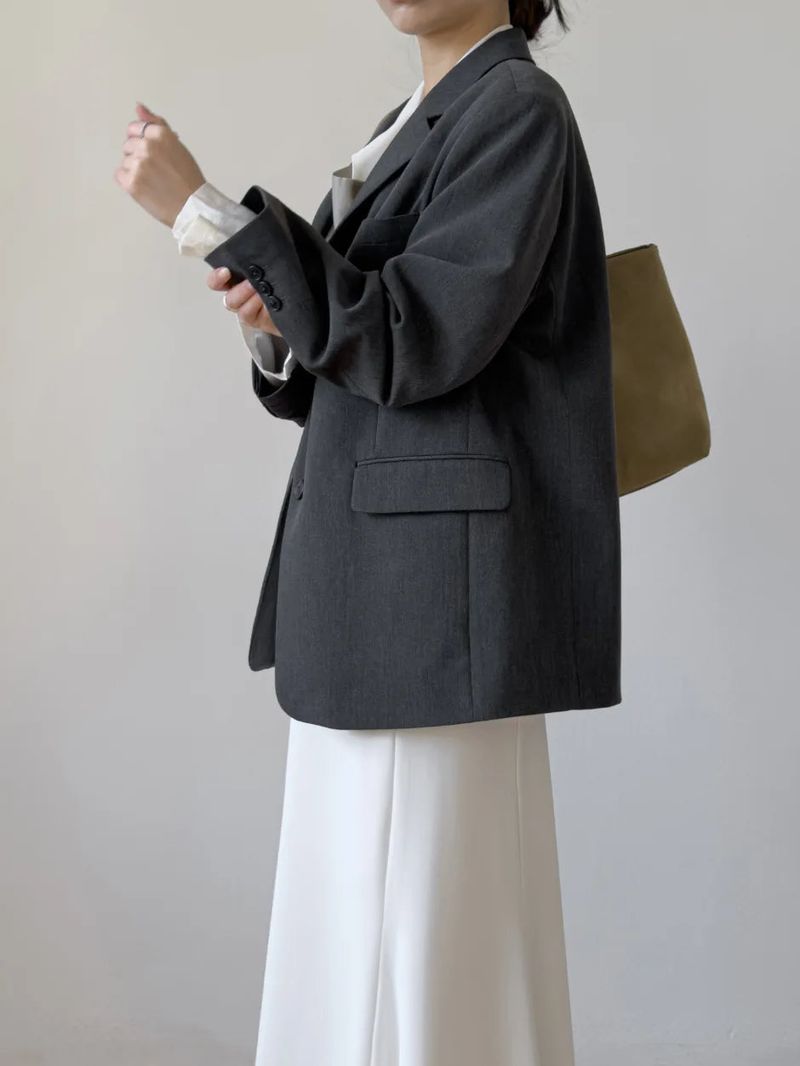 Back Slit 3-Button Loose Fit Jacket