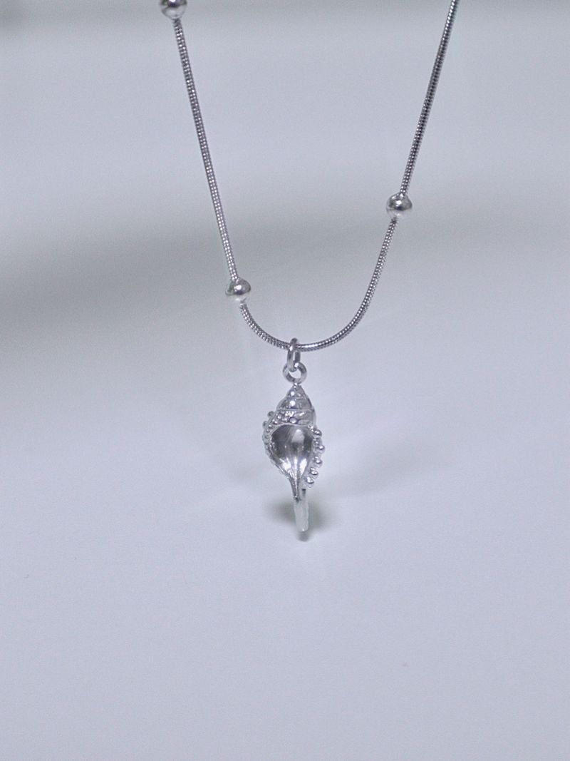 All surgical steel sea conch shell necklace