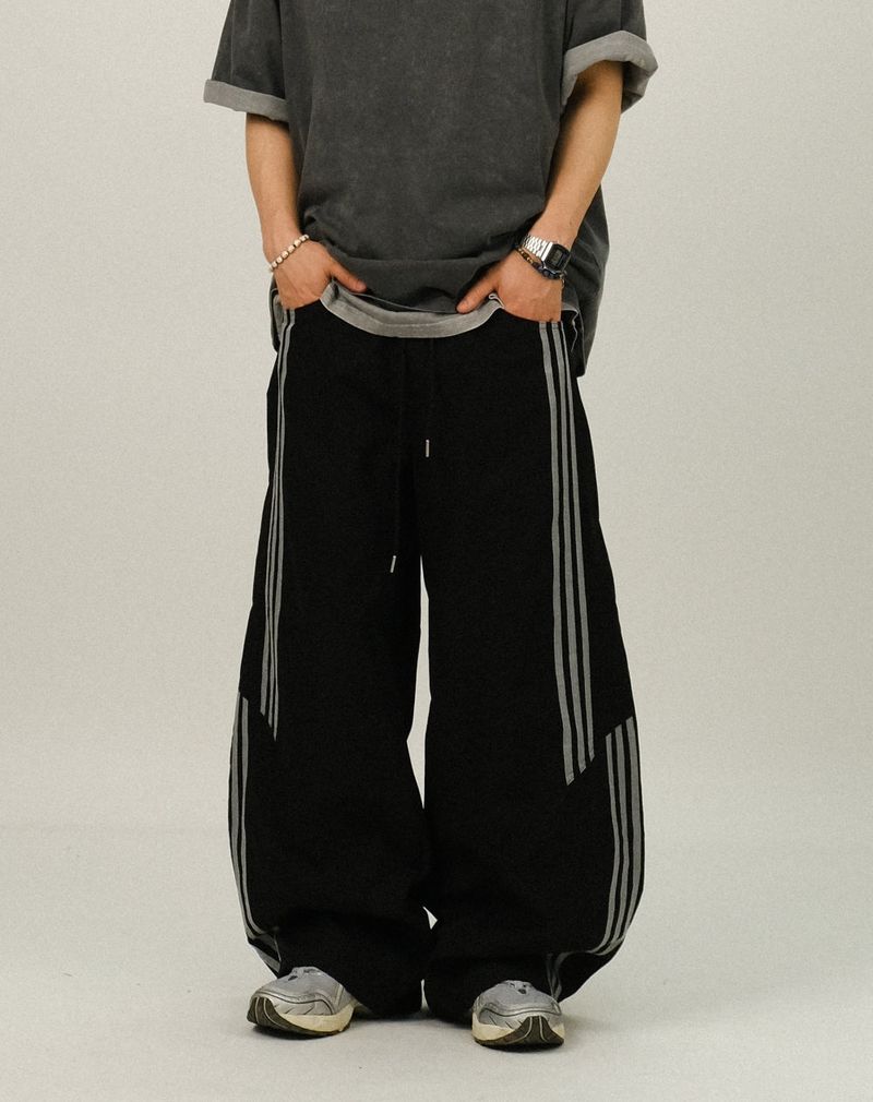 RU Track Nylon Curved Banding Pants