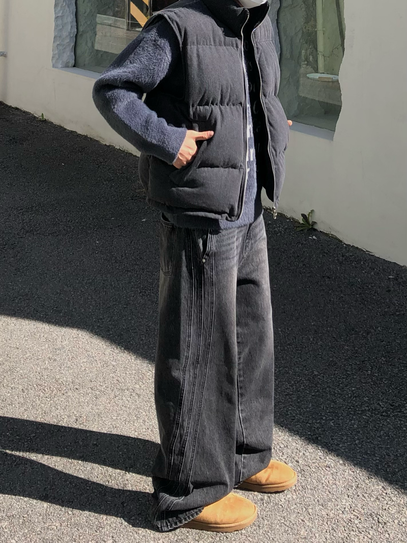 Three-Track Denim Pants S, M, L (2 colors)